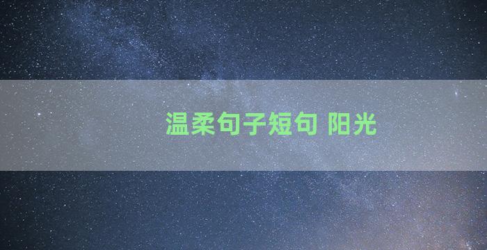 温柔句子短句 阳光